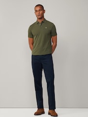 Зеленый - Hackett Slim Fit Linen Piqué Polo - Image 1 of 8
