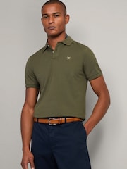 Зеленый - Hackett Slim Fit Linen Piqué Polo - Image 2 of 8