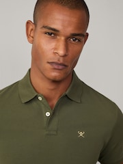 Зеленый - Hackett Slim Fit Linen Piqué Polo - Image 4 of 8