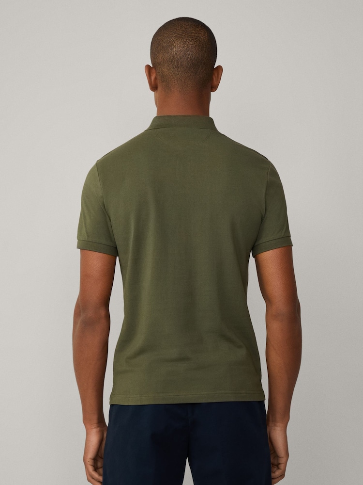 Hackett Slim Fit Linen Piqué Polo - Image 5 of 8