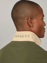 Зеленый - Hackett Slim Fit Linen Piqué Polo - Image 6 of 8