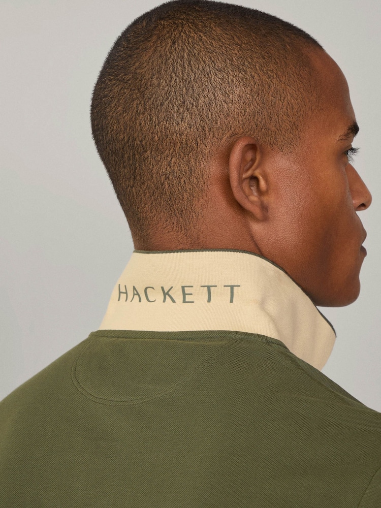 Hackett Slim Fit Linen Piqué Polo - Image 6 of 8