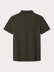 Зеленый - Hackett Slim Fit Linen Piqué Polo - Image 7 of 8