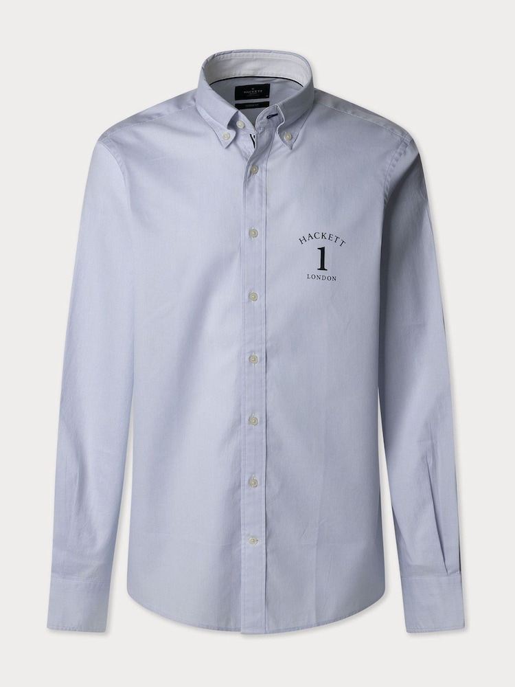 Heritage Fine Stripe Oxford With Printed Logo Shirt - Image 1 of 2