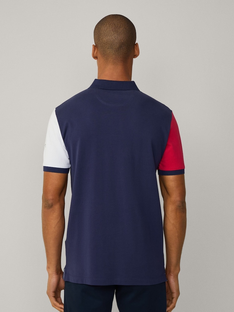Синий - Hackett Classic Fit Heritage Piqué Polo - Изображение 2 из 8