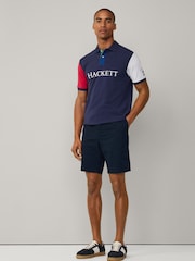 Синий - Hackett Classic Fit Heritage Piqué Polo - Изображение 3 из 8