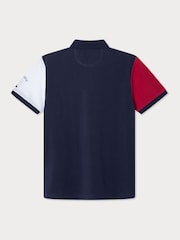 Синий - Hackett Classic Fit Heritage Piqué Polo - Изображение 8 из 8