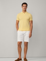 Желтый - Hackett Slim Fit Linen Piqué Polo - Image 1 of 8