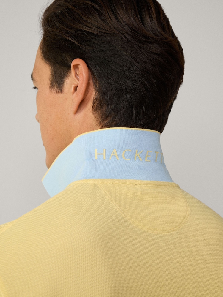 Hackett Slim Fit Linen Piqué Polo - Image 6 of 8