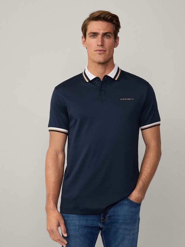 Hackett Classic Fit Sport Stretch Piqué Polo Shirt - Image 1 of 7