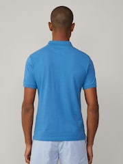 Синий - Hackett Slim Fit Linen Piqué Polo - Image 2 of 8