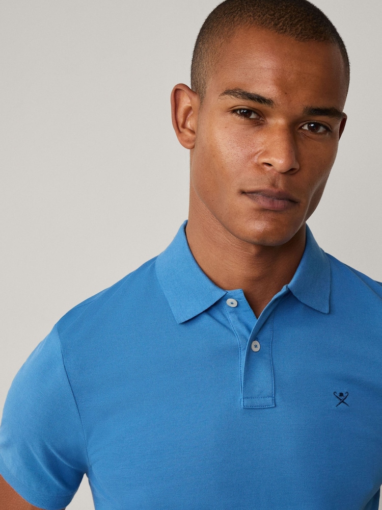 Hackett Slim Fit Linen Piqué Polo - Image 5 of 8