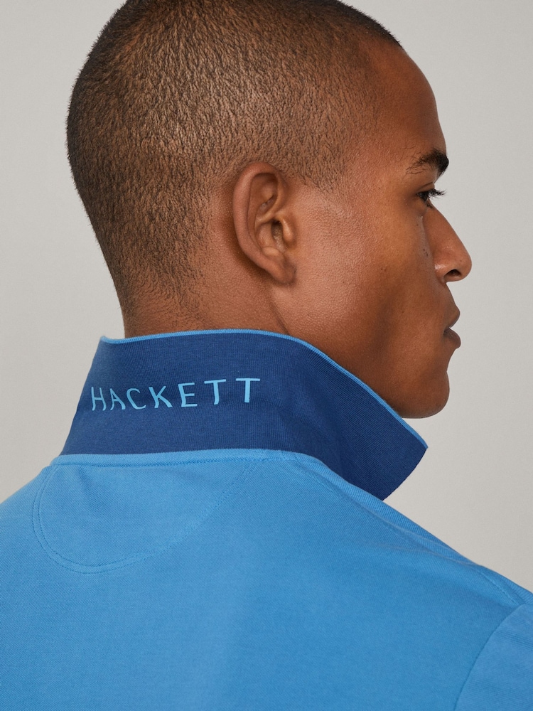 Hackett Slim Fit Linen Piqué Polo - Image 6 of 8
