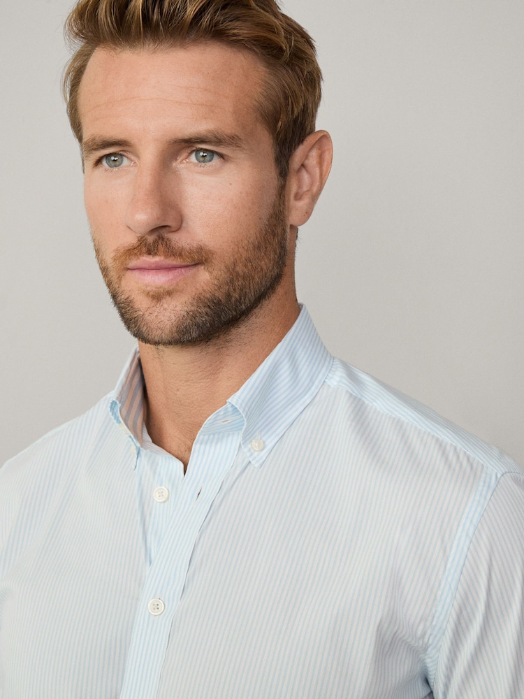 Strip Button Down Shirt With Embroidered Logo - Image 3 of 8