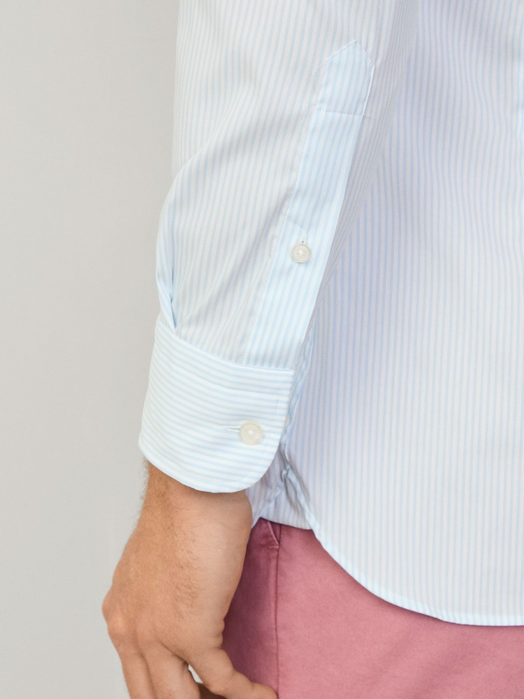 Strip Button Down Shirt With Embroidered Logo - Image 5 of 8