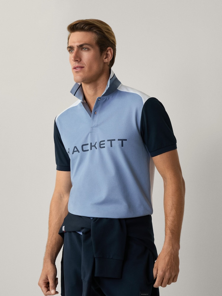 Hackett Classic Fit Sport Stretch Piqué Polo - Image 1 of 7 Hackett Classic Fit Sport Stretch Piqué Polo - Image 1 of 7