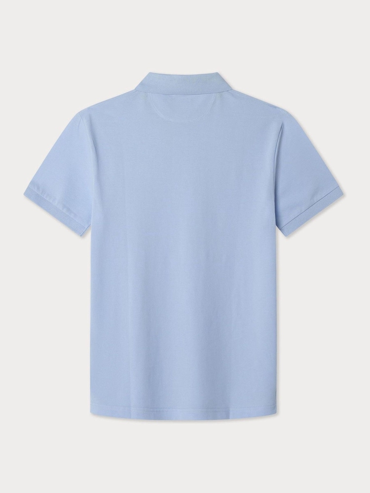 Цвет морской волны - Hackett Slim Fit Linen Piqué Polo - Image 2 of 2