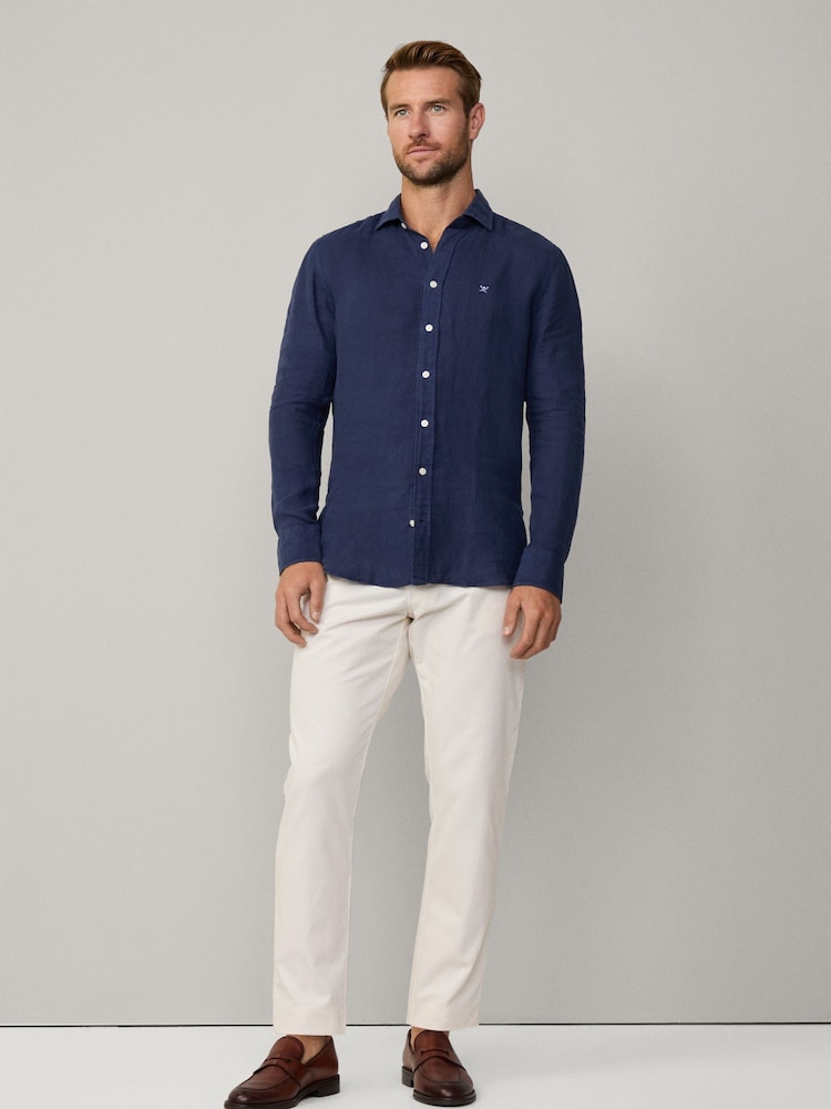 Hackett Tailored Fit Linen Shirt - Image 1 of 8