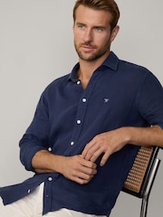 Hackett Tailored Fit Linen Shirt - Image 2 of 8