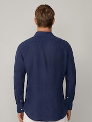 Hackett Tailored Fit Linen Shirt - Image 5 of 8