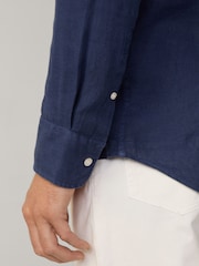 Hackett Tailored Fit Linen Shirt - Image 6 of 8