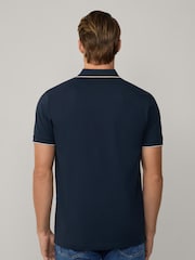 Синий - Hackett Classic Fit Sport Stretch Piqué Polo - Image 2 of 7