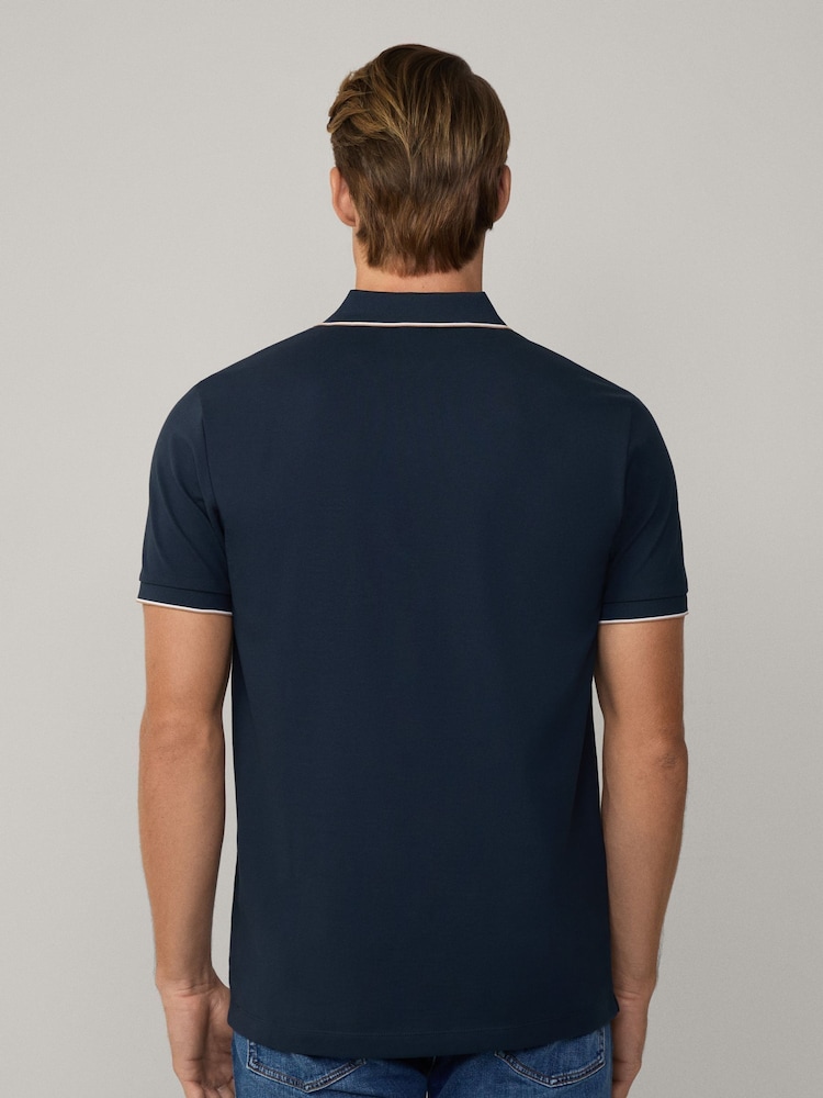Синий - Hackett Classic Fit Sport Stretch Piqué Polo - Image 2 of 7