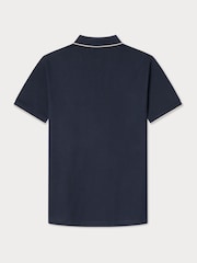 Синий - Hackett Classic Fit Sport Stretch Piqué Polo - Image 7 of 7