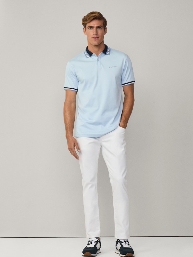 Hackett Classic Fit Sport Stretch Piqué Polo Shirt - Image 4 of 7