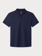 أزرق - Soft Jersey Polo Shirt With Open Collar - صورة 1 من 2