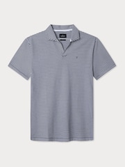 Striped Pique Knit Polo With Open Collar - Image 1 of 2
