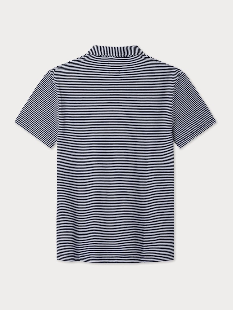 Striped Pique Knit Polo With Open Collar - Image 2 of 2