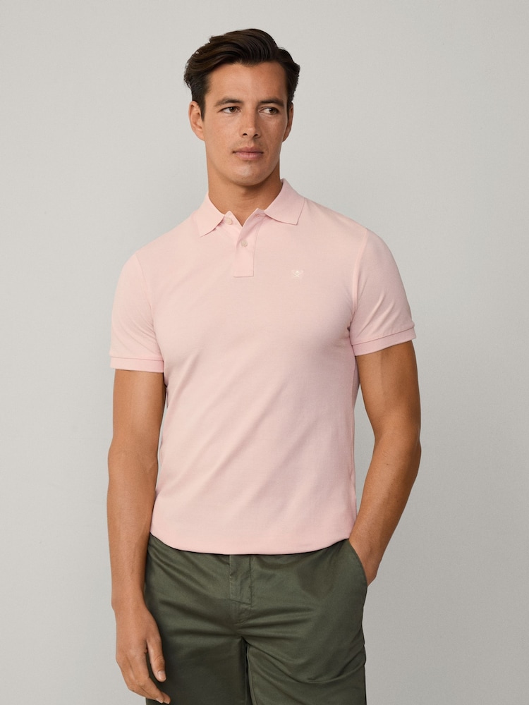 Hackett Slim Fit Linen Piqué Polo - Image 4 of 8