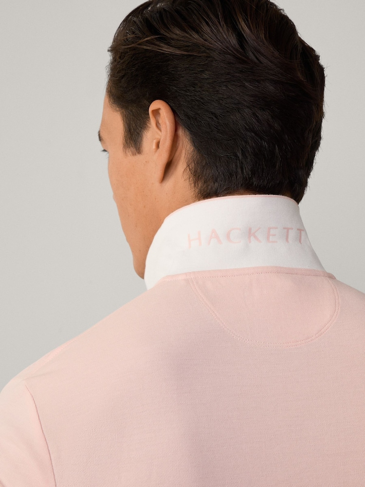 Hackett Slim Fit Linen Piqué Polo - Image 5 of 8