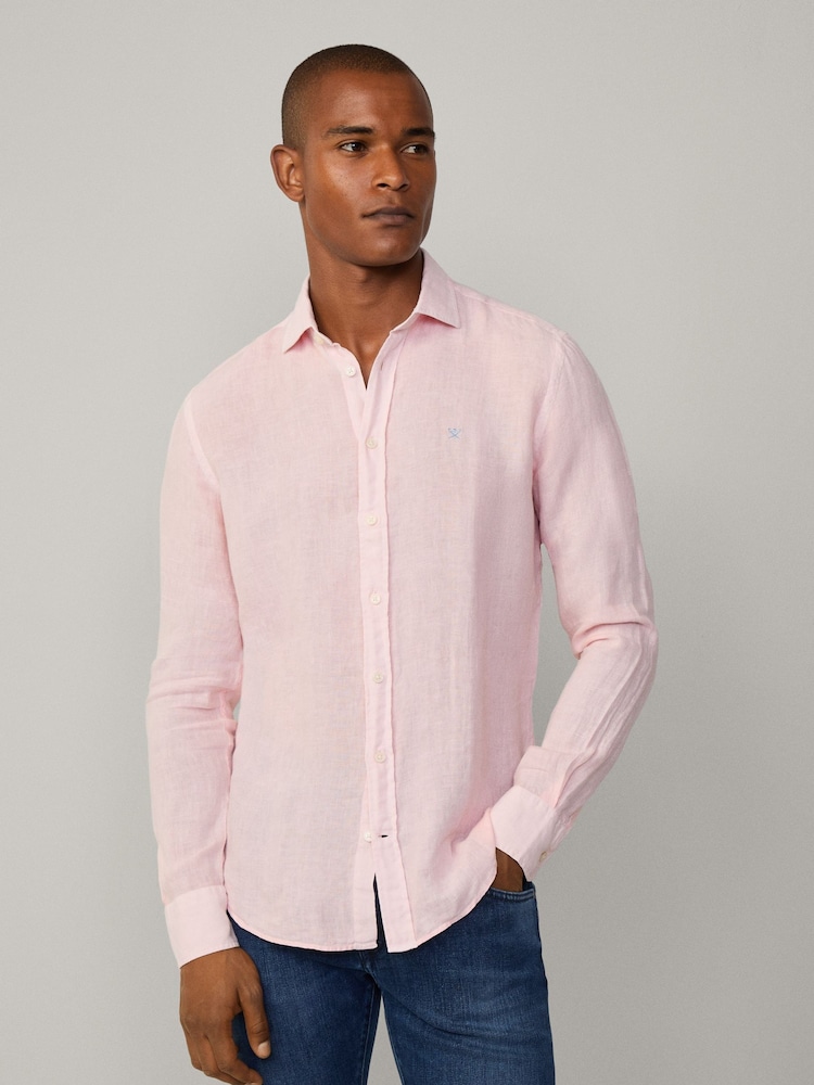 Hackett Tailored Fit Linen Shirt - Image 1 of 8