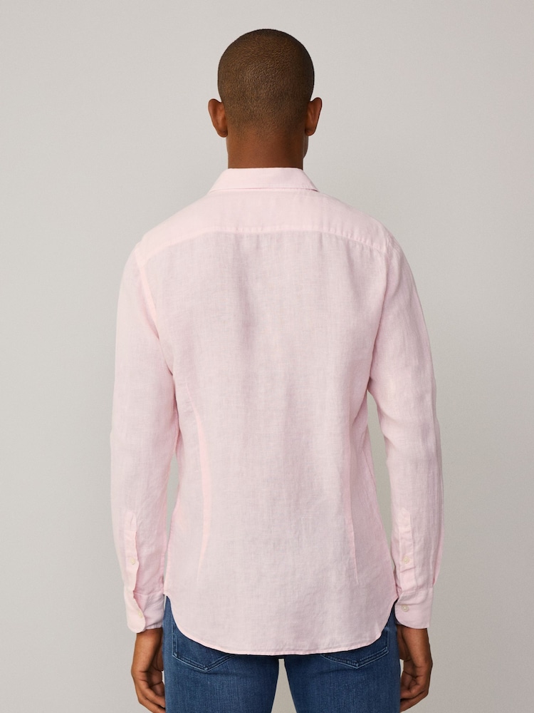 Hackett Tailored Fit Linen Shirt - Image 2 of 8