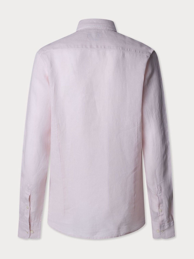 Hackett Tailored Fit Linen Shirt - Image 8 of 8