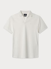 أبيض - Soft Jersey Polo Shirt With Open Collar - صورة 1 من 2