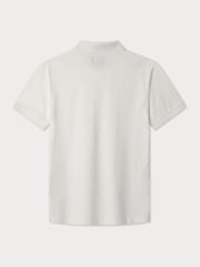 أبيض - Soft Jersey Polo Shirt With Open Collar - صورة 2 من 2