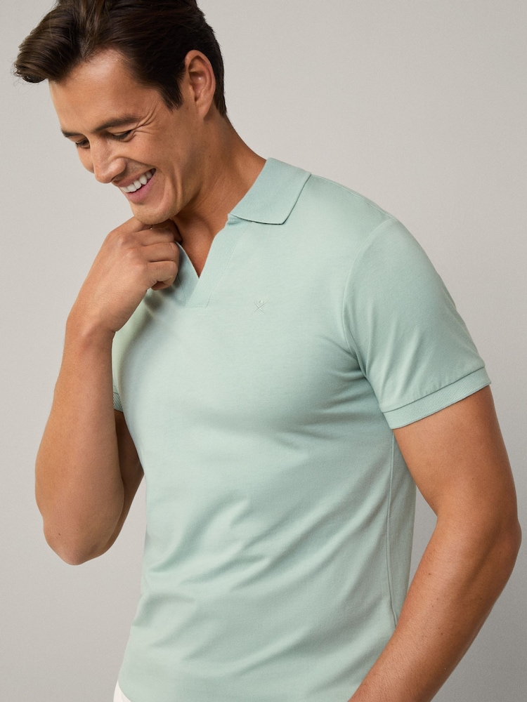 Soft Jersey Polo Shirt With Open Collar - Image 1 of 7 Soft Jersey Polo Shirt With Open Collar - Image 1 of 7