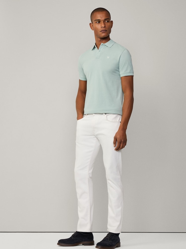 Hackett Slim Fit Linen Piqué Polo - Image 3 of 8