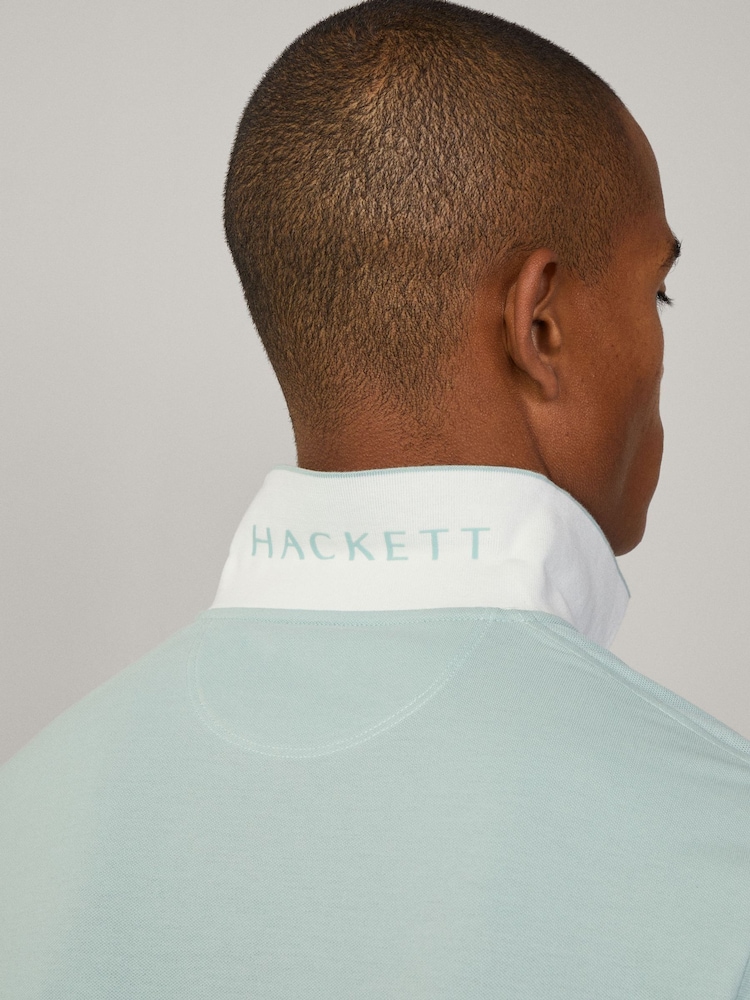 Hackett Slim Fit Linen Piqué Polo - Image 6 of 8