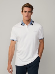 Alb - Tricou polo Hackett Classic Fit Sport Stretch Piqué pentru femei - Imaginea 1 din 7