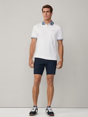 Alb - Tricou polo Hackett Classic Fit Sport Stretch Piqué pentru femei - Imaginea 3 din 7