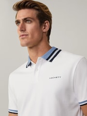 Alb - Tricou polo Hackett Classic Fit Sport Stretch Piqué pentru femei - Imaginea 5 din 7