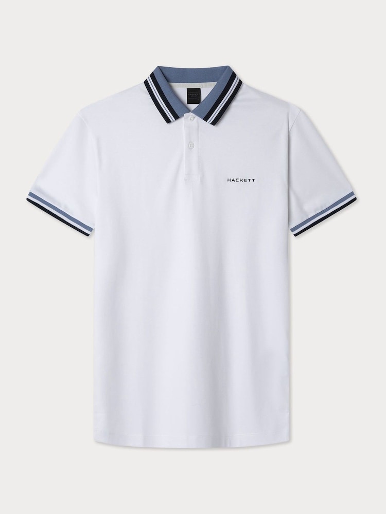 Hackett Classic Fit Sport Stretch Piqué Polo Shirt - Image 6 of 7