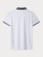 Alb - Tricou polo Hackett Classic Fit Sport Stretch Piqué pentru femei - Imaginea 7 din 7