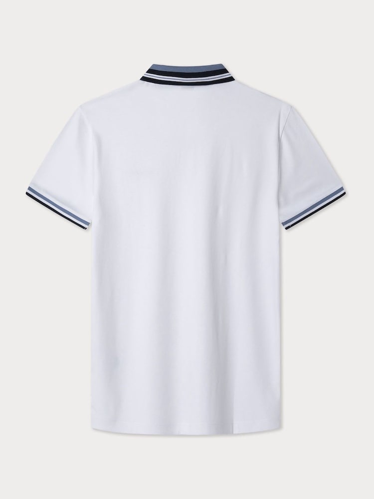 Alb - Tricou polo Hackett Classic Fit Sport Stretch Piqué pentru femei - Imaginea 7 din 7