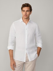 Hackett Tailored Fit Linen Shirt - Image 2 of 8