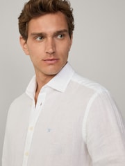Hackett Tailored Fit Linen Shirt - Image 3 of 8